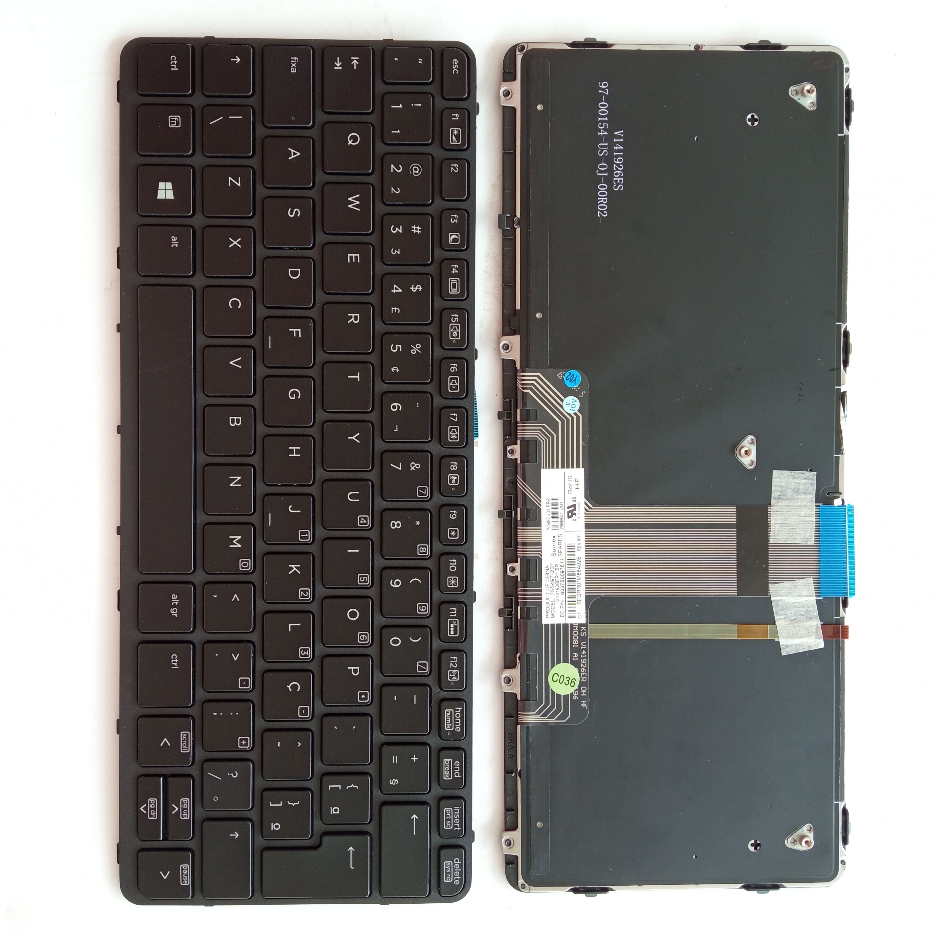 Picture of New Replacement Laptop Keyboard For HP 612G1 BLACK FRAME BLACK Backlit BR Layout
